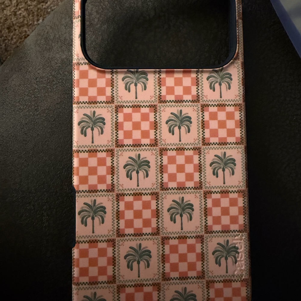 Pink Checkered Palm Tree Phone Case - Compatible Cell Phone Case
